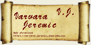 Varvara Jeremić vizit kartica